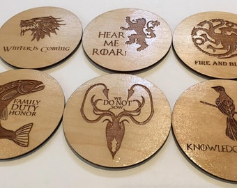 Laser Cut Game of Thrones Coasters