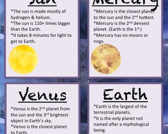 Printable Cards The Solar System Set