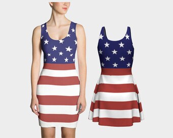American Flag Dress - Fit & Flare - 2 Styles