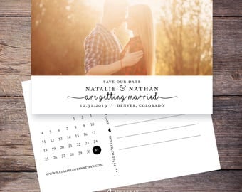 Save the Date Postcard, Save-the-Date Card, Calendar, Save our Date Invite, Photo, DIY Printable, Digital File – Natalie