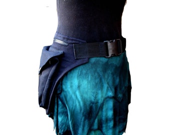 utility belt made of organic cotton * black hip bag click buckle, also plus sizes* festival fanny pack *hip purse* waist pockets * moneybelt