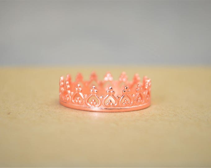 Dainty Rose Crown Ring, Princess Crown Ring, Princess Ring, Tiara Ring, Queen Ring, Rose Crown Ring, Rose Princess Ring, Rose Silver Ring