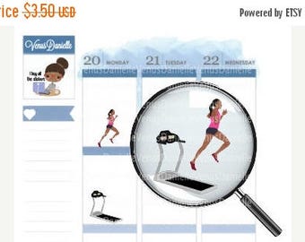 On Sale Running Girl Planner Stickers, Exercise Stickers, Treadmill Stickers, Fitness Stickers, Weight Loss Stickers,Marathon Stickers