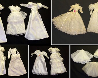 Vintage barbie clothes lot-Barbie doll wedding dress lot-doll wedding dress lot-old bride doll-barbie bride dress lot-old barbie clothes lot