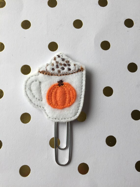Pumpkin Spice Latte White Mug planner Clip/Planner Clip/Bookmark. PSL planner clip. Coffee planner clip