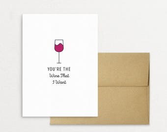 Funny wine card | Etsy