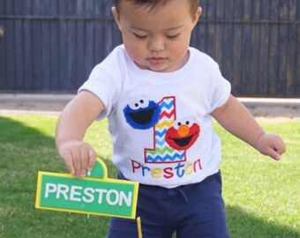 Sesame Street Birthday Shirt / Personalized / Grover / Cookie Monster / Elmo