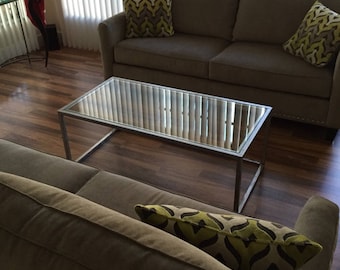 Custom 60x30xheight coffee table with 1/2" tempered glass