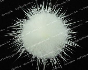 White mink fur ball