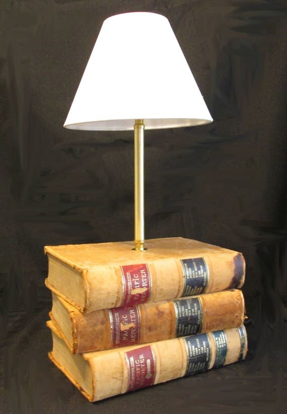Custom Desk Lamp Stack of Books Custom Lamp Book Lover