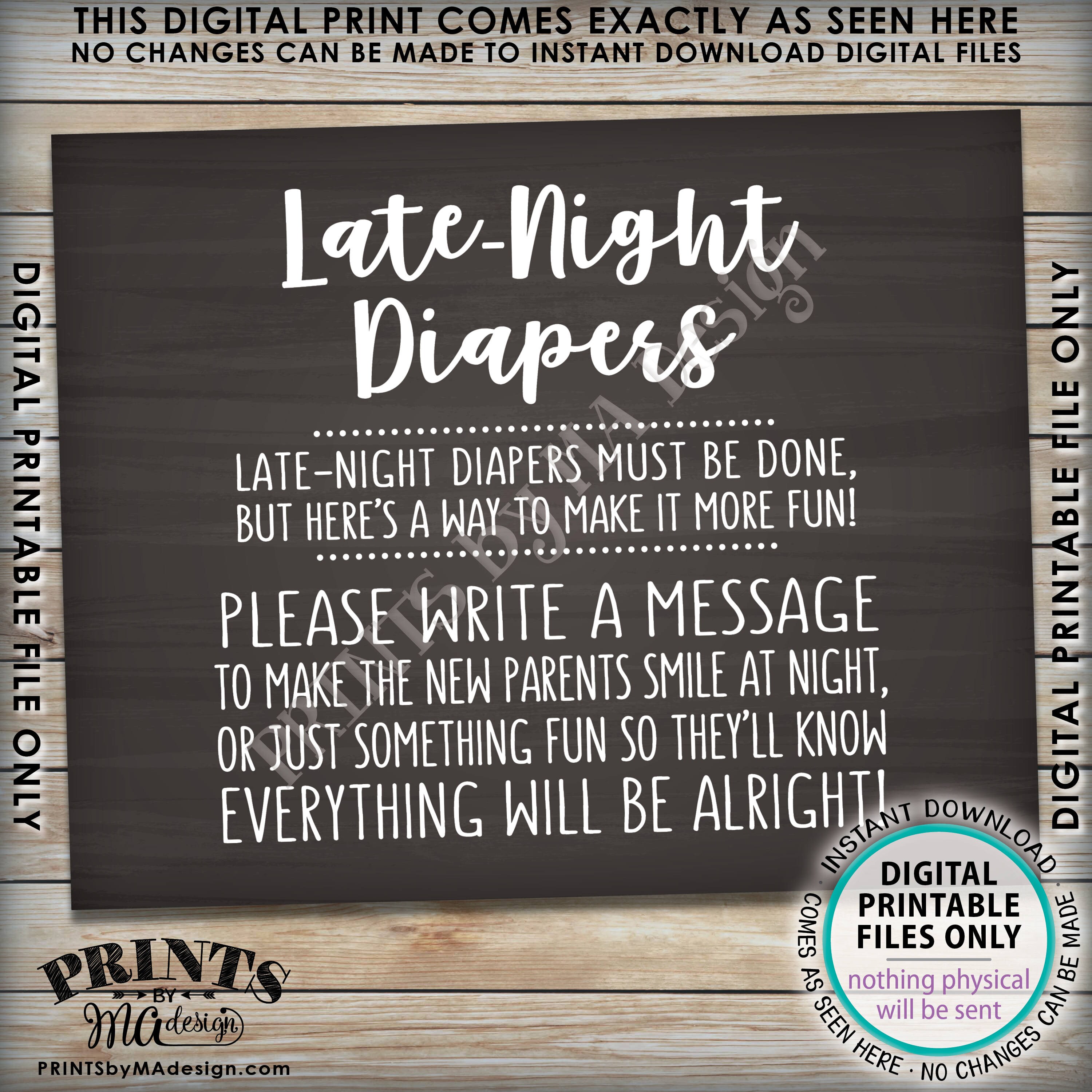 Late Night Diaper Sign, Late-Night Diapers Sign the Diaper Thoughts ...