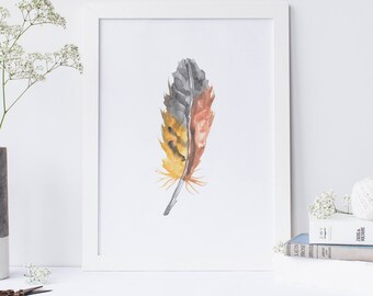 Feather Wall Art feather wall decor | etsy Feather Wall Art feather wall decor | etsy