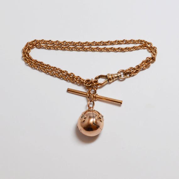 Do not buy!! layaway #4 Final Payment Reserved for ME ***Antique Victorian Watch Chain Bracelet With Masonic Golden Globe Orb