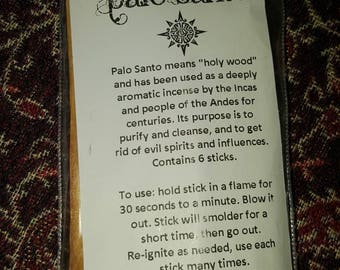Palo Santo Wood Sticks // single sticks or multi packs // holy wood // incense // purify // cleanse // get rid of evil spirits & influences