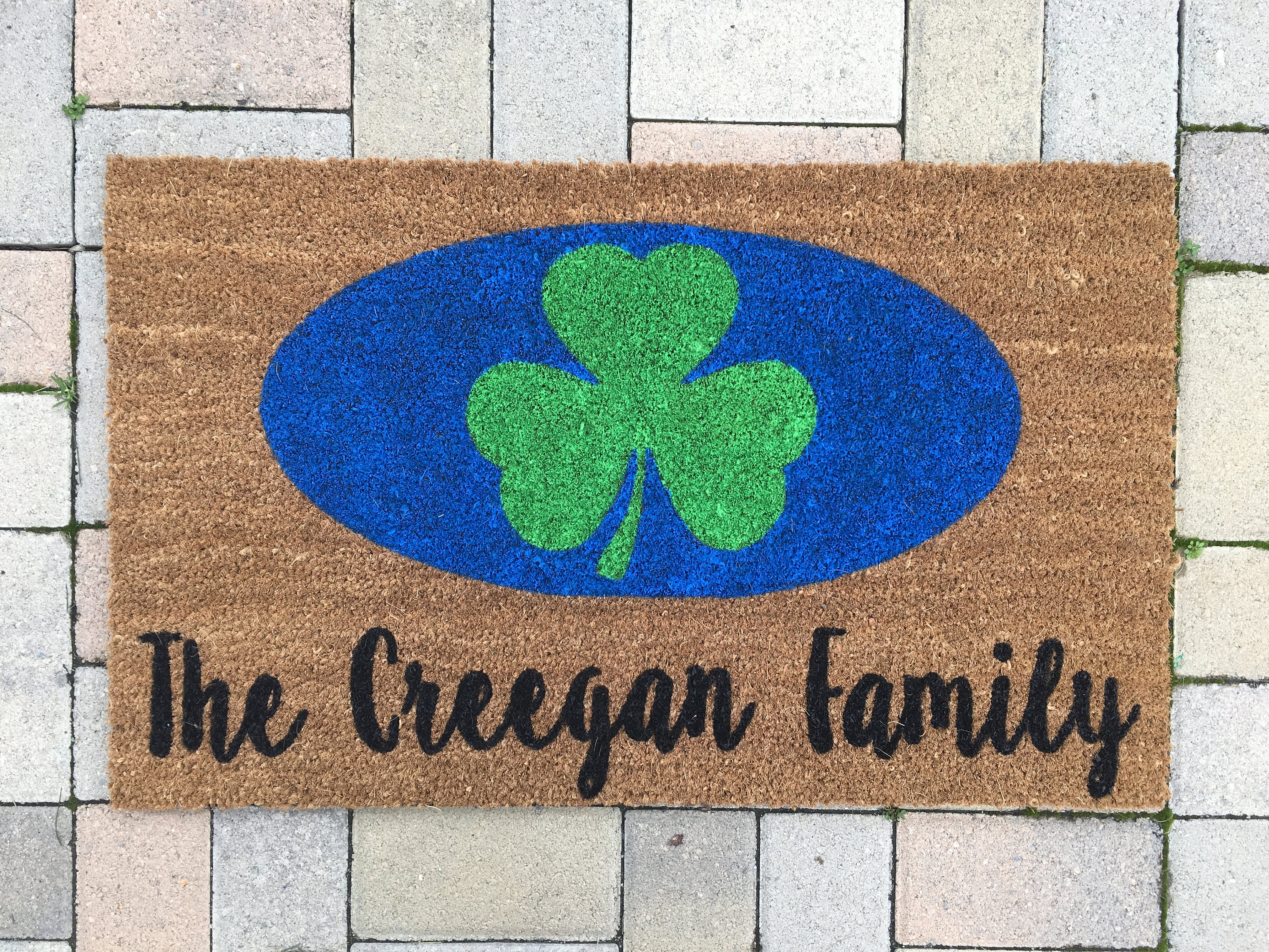 Completely custom mat / Monogram handpainted funny