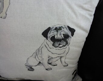 black pug cushion