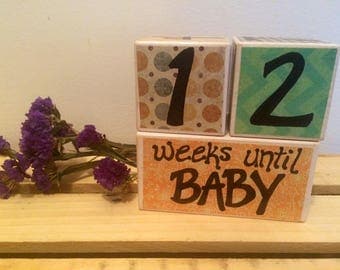 Baby Countdown Blocks, Pregnancy Countdown, Baby Countdown, Baby Shower Gifts