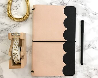 Leather Midori Regular Size Leather Travelers Notebook Journal Cover Gifts for Writers Gifts for Women Gifts Under 50 MTN CHARLOTTE