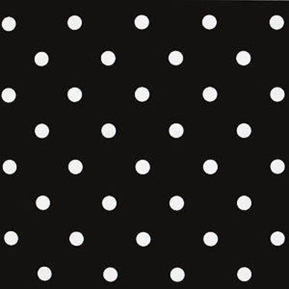 Oilcloth Black w/ White Polka Dots 47 wide