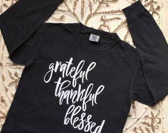 grateful thankful blessed shirt plus size