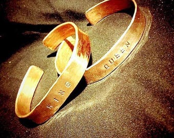 King & Queen Copper Bracelets