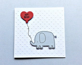Boyfriend Birthday Card, Girlfriend Birthday, Wife Birthday, Husband Birthday, Cute I Love You Card, Elephant Birthday Card, HB204