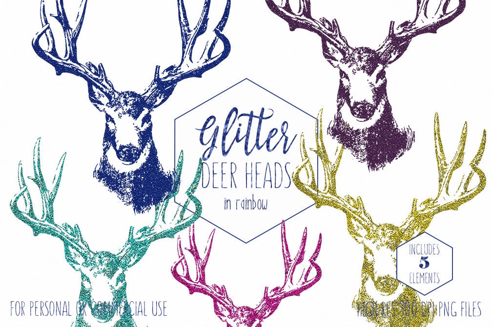 GLITTER DEER CLIPART Commercial Use Clip Art Deer Antler Clipart Buck Stag Head Gold Rustic Images Blue Aqua Pink Digital Graphics GLITTER DEER CLIPART Commercial Use Clip Art Deer Antler Clipart Buck Stag Head Gold Rustic Images Blue Aqua Pink Digital Graphics