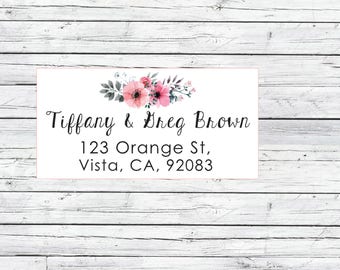 Floral return address labels, cute address labels, flowers return address labels, floral address labels, shipping labels , mailing label