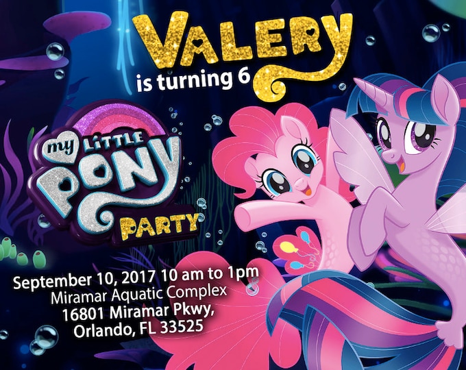 Birthday Invitation My little Pony The Movie - We deliver your order in record time!, less than 4 hour! Best Value - Pony party - Pinkie Pie