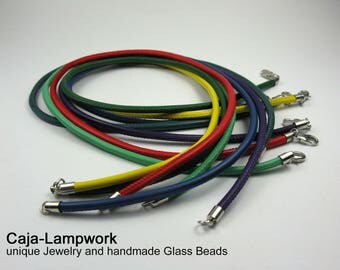 1 Elegant leather necklace made of soft nappa leather, different colors, 50 cm long, 4 mm thick