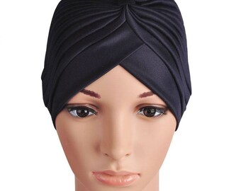 Black Turban Hat, unisex turban hat, headwrap, headband, Women hair loss turban hat, Chemo hat, Turban, Hair Accessories turban