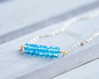 Dainty Aquamarine Necklace, Aquamarine Necklace, Aquamarine Gold Necklace, Tiny Aquamarine Necklace, Aquamarine March Birthstone Necklace