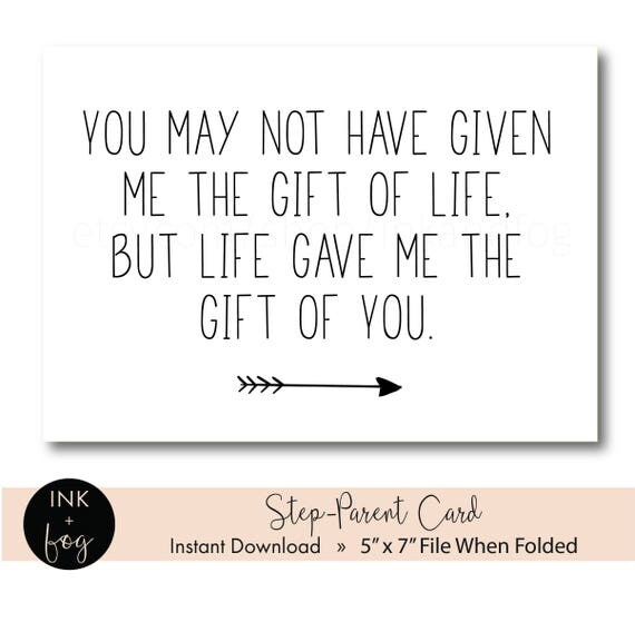 Printable Step Mom Card Step Dad Card step mom birthday