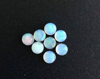 ON SALE Natural Ethiopian Opal 3 mm, 4 mm Rose Cut Round Cabochons. Fine Quality Material with Amazing play of color. Priced per piece.