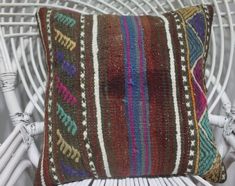 embroidered pillow sham pattern rainbow kilim cushion 18x18 naturel cushion cover tissu azteque kilim bamboo couch sofa throw pillow 1819