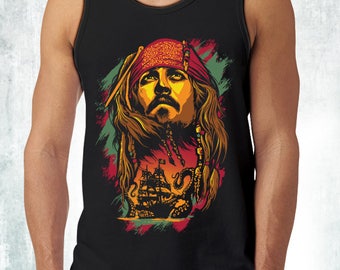 New Pirates Of The Caribbean Jack Sparrow Inspired Men's Tank Top Tanks Adult Sizes Demogorgon