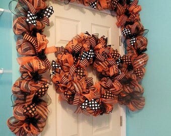 PRE-LABOR DAY Sale Halloween Garland, Halloween Garlands, Halloween decor, Halloween Door Decor, Garland, Garlands, Mesh Halloween Garland,