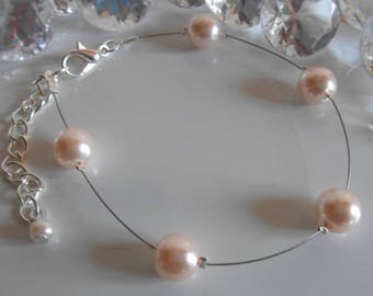 Simplicity wedding bracelet pale pink pearls