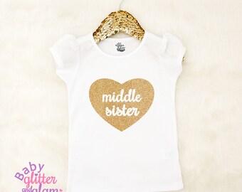 Middle Sister Shirt, Siblings Shirt, Big Sister Middle Sister Little Sister, Big Sis Mid Sis Little Sis, Middle Sis Girl