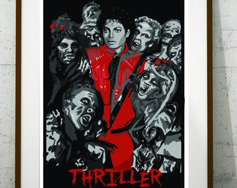 Michael Jackson poster. Michael Jackson illustration. Thriller poster. Music poster, instant download