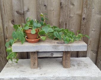 Barn Wood Bench, Rustic Bench, Small Plant Stand, Miniature Wood Table, Bathroom Barnwood Bench, Living Room Book Stand, Children's Bench,