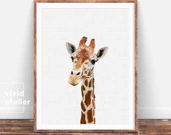 Giraffe Print, Giraffe Wall Art, Nursery Decor, Nursery Animal Print, Safari Nursery Art, Nursery Printable, Nursery Wall Art, Giraffe photo