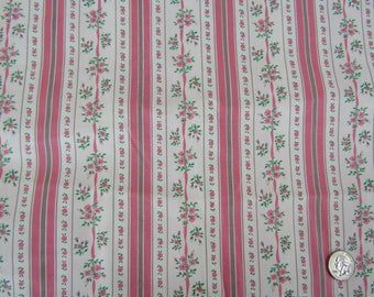Almost 5 yards vintage pillow ticking pink stripes