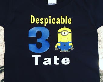 Despicable 3 Minion Birthday Shirt