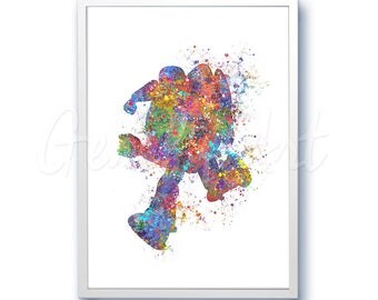 Disney Pixar Toy Story Buzz Lightyear Watercolor Poster Print - Watercolor Painting - Watercolor Art - Kids Decor- Nursery Decor
