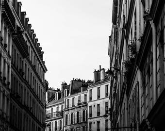 Montmarte Sunset BW - Paris Photography - Wall Art Print - Paris Decor - Black and White - Fine Art Photography - Montmarte Sunset BW - 0099
