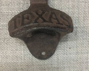 TEXAS Cast Iron Beer Soda Pop Bottle Opener Rustic Vintage Antique Style TEXAS Cast Iron Beer Soda Pop Bottle Opener Rustic Vintage Antique Style