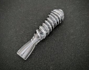 Glass Pipe Black White Chillum
