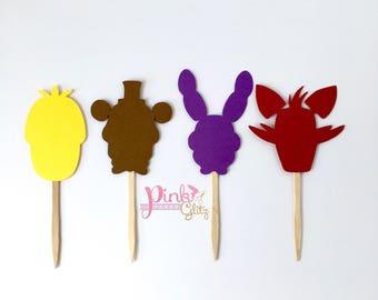 Five nights at Freddy's Cupcake Toppers, FNAF Cupcake Toppers, Five Nights at Freddy's Party Favors, FNAF Party favors, FNAF Cupcakes