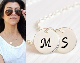 Tiny Sterling Silver Initial Necklace Personalized Letter Necklace Initial Jewelry Dainty Necklace Hand Stamped Custom name necklace Gift